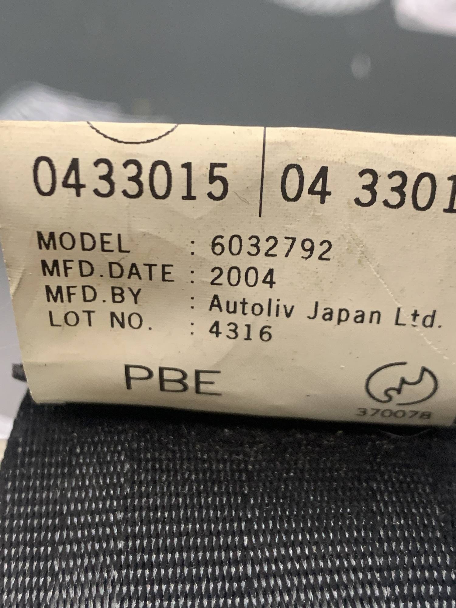 6032792, 603157100 Ремень безопасности передний лівий Mazda 3 6032792