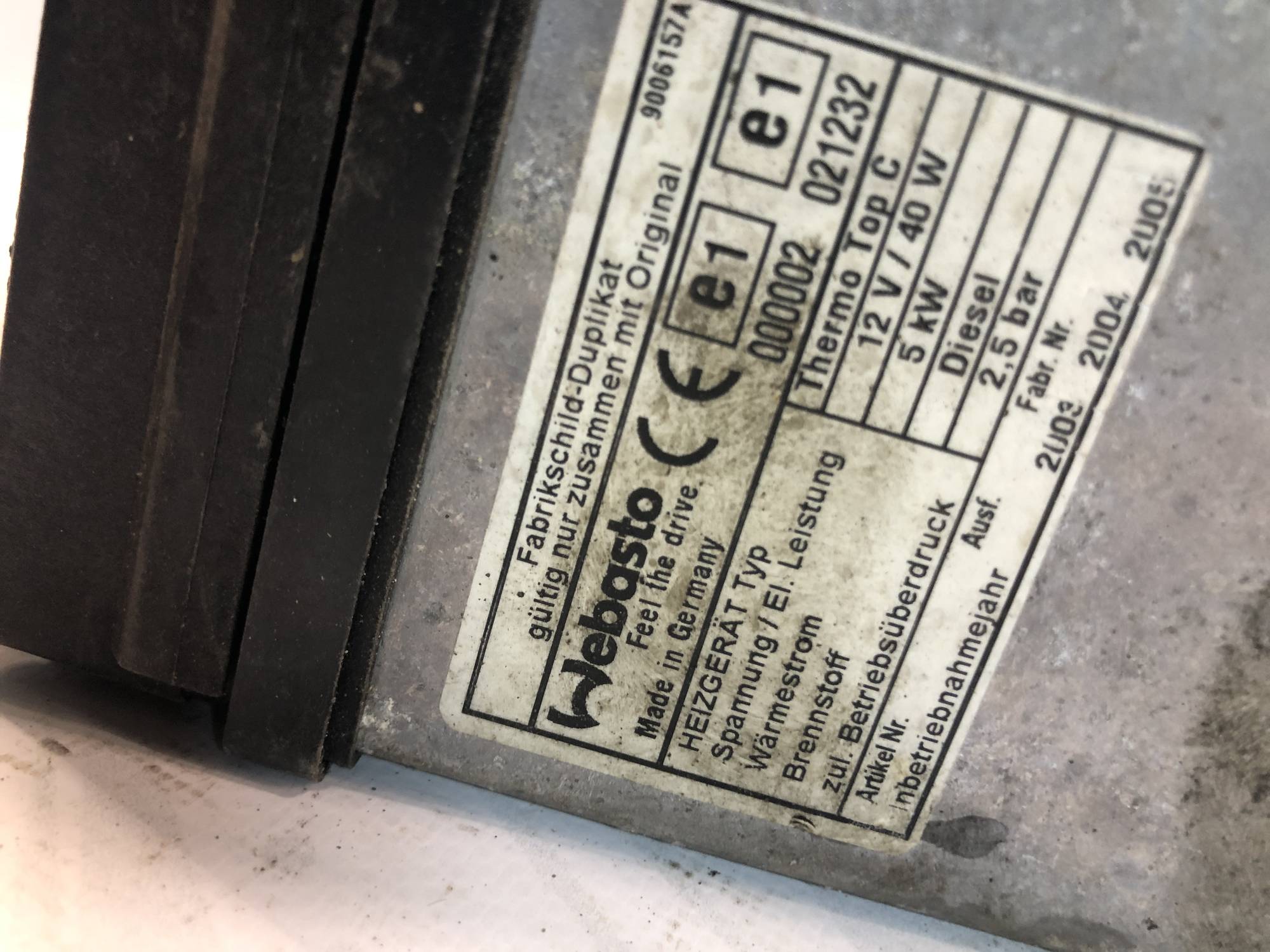 Автономний обігрівач Land Rover Range Rover Webasto (Вебасто) 64126900121