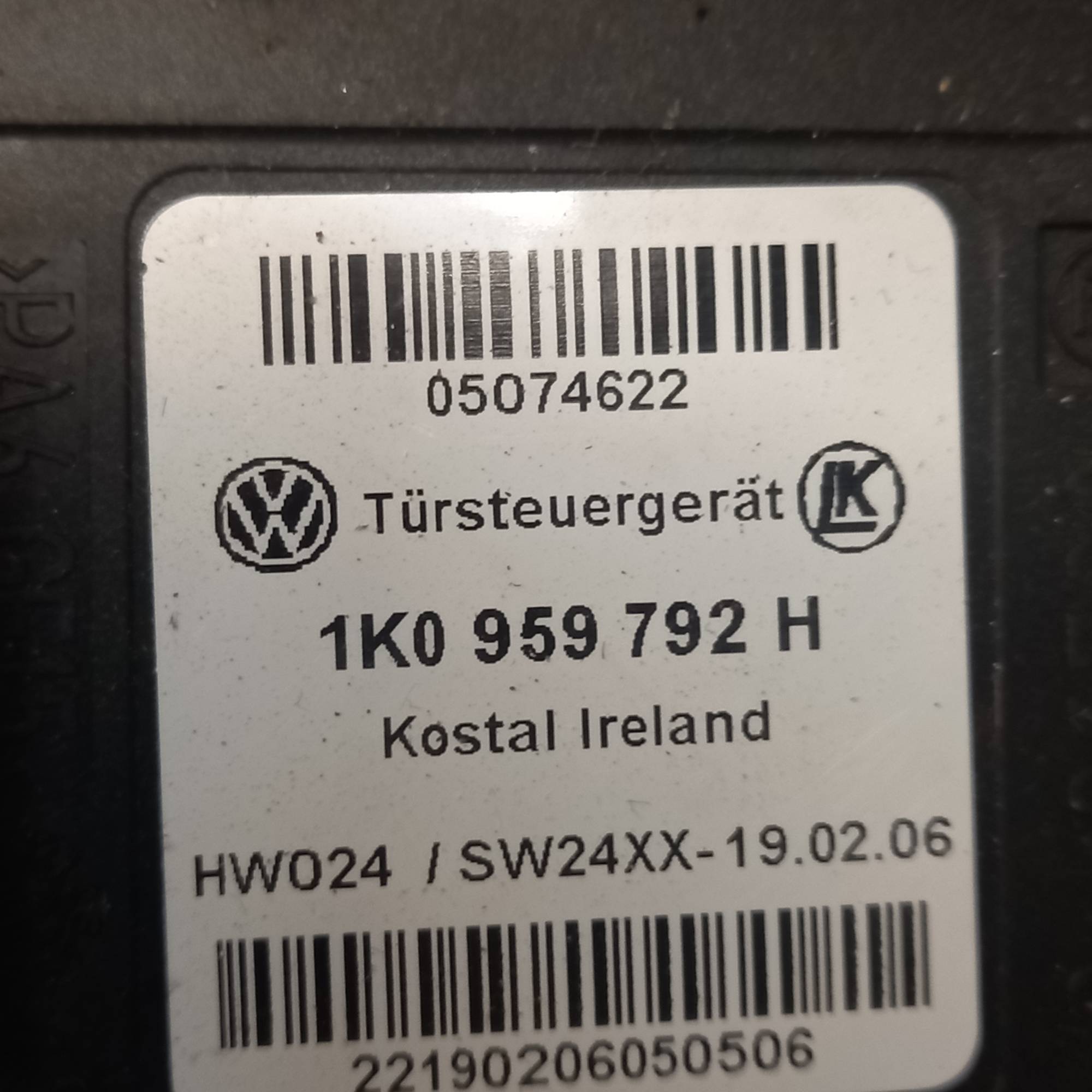 1k0959792h блок управління склопідйомника правий перед Volkswagen Golf 5 2003 - 2009