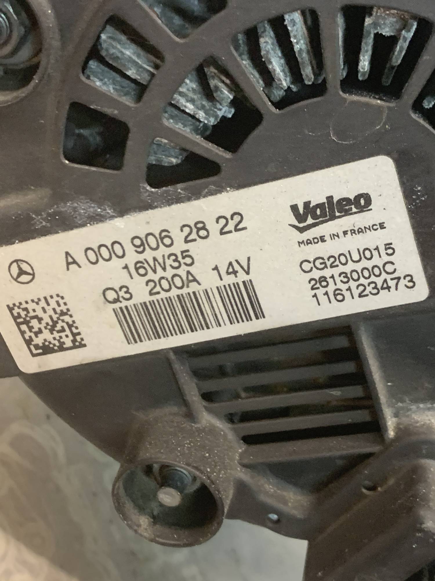 Генератор Mercedes CLS-Class, E-Class W212, M-Class, E-Class C207, SLK, Sprinter, C-Class W205, V-Class, Vito, GLC-Class. a0009062822