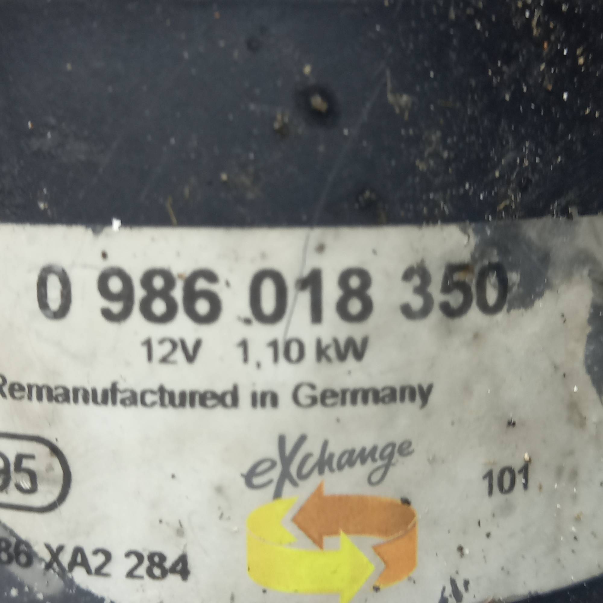 СТАРТЕР РЕДУКТОРНИЙ OPEL ASTRA VECTRA ZAFIRA CHEVROLET DAEWOO 1,10kW,1.8 16V 0986018350