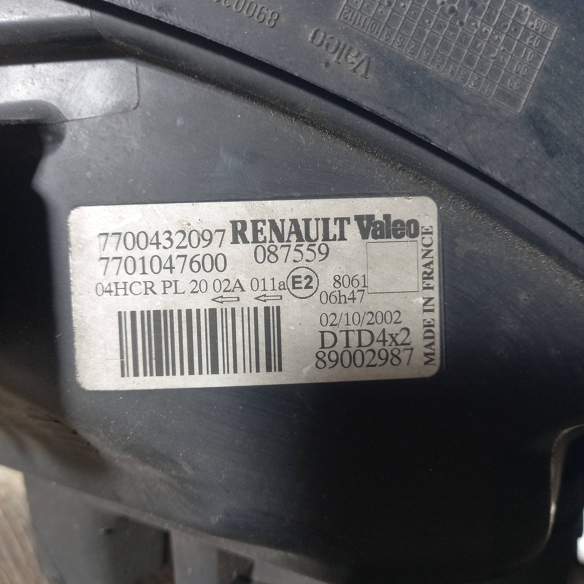 Фара передня права Renault Scenic 1 (1996-2003) 2003 ,260102746R
