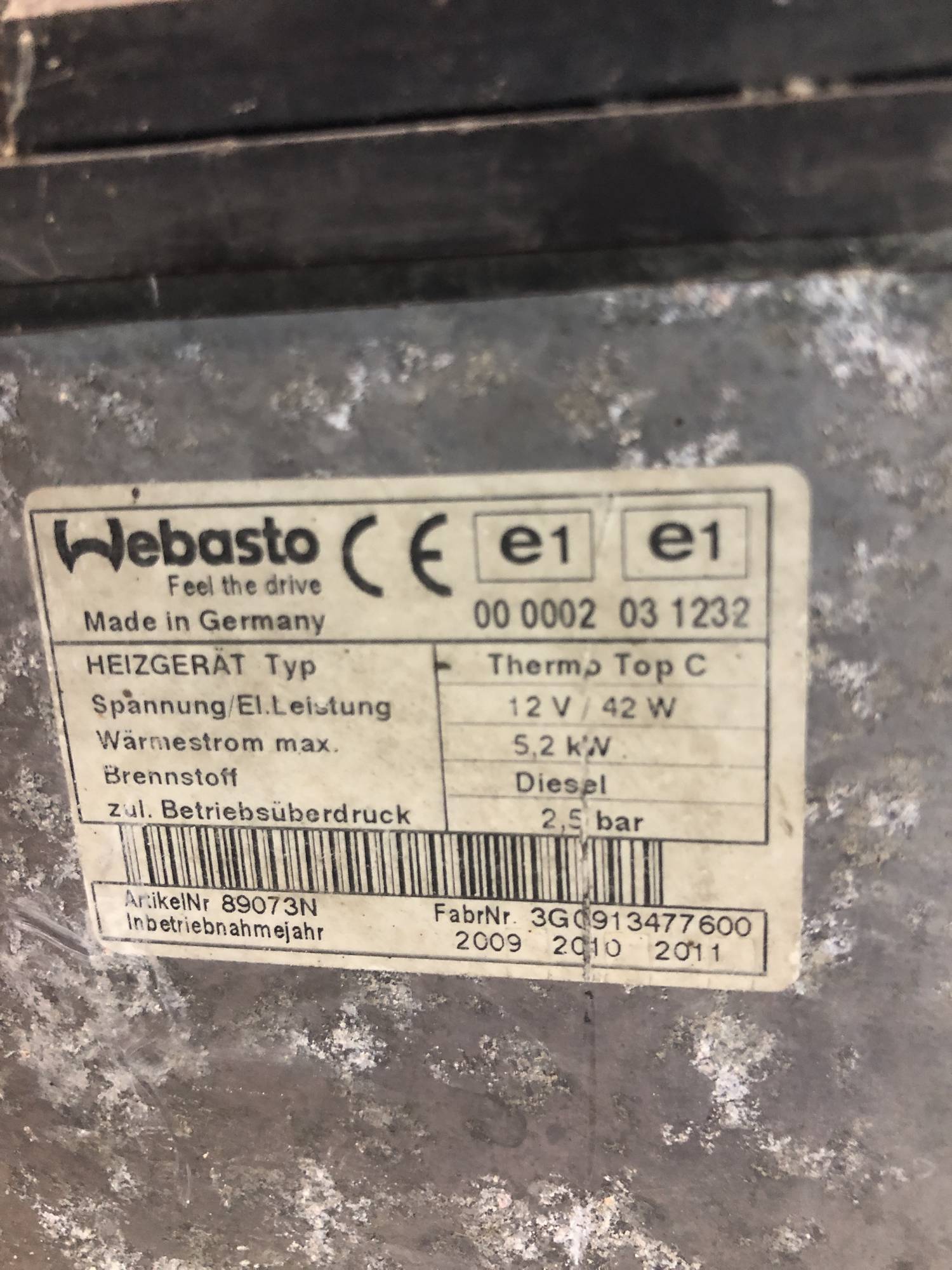 Автонмний обігрівач Webasto Volkswagen Golf 5 під дизель