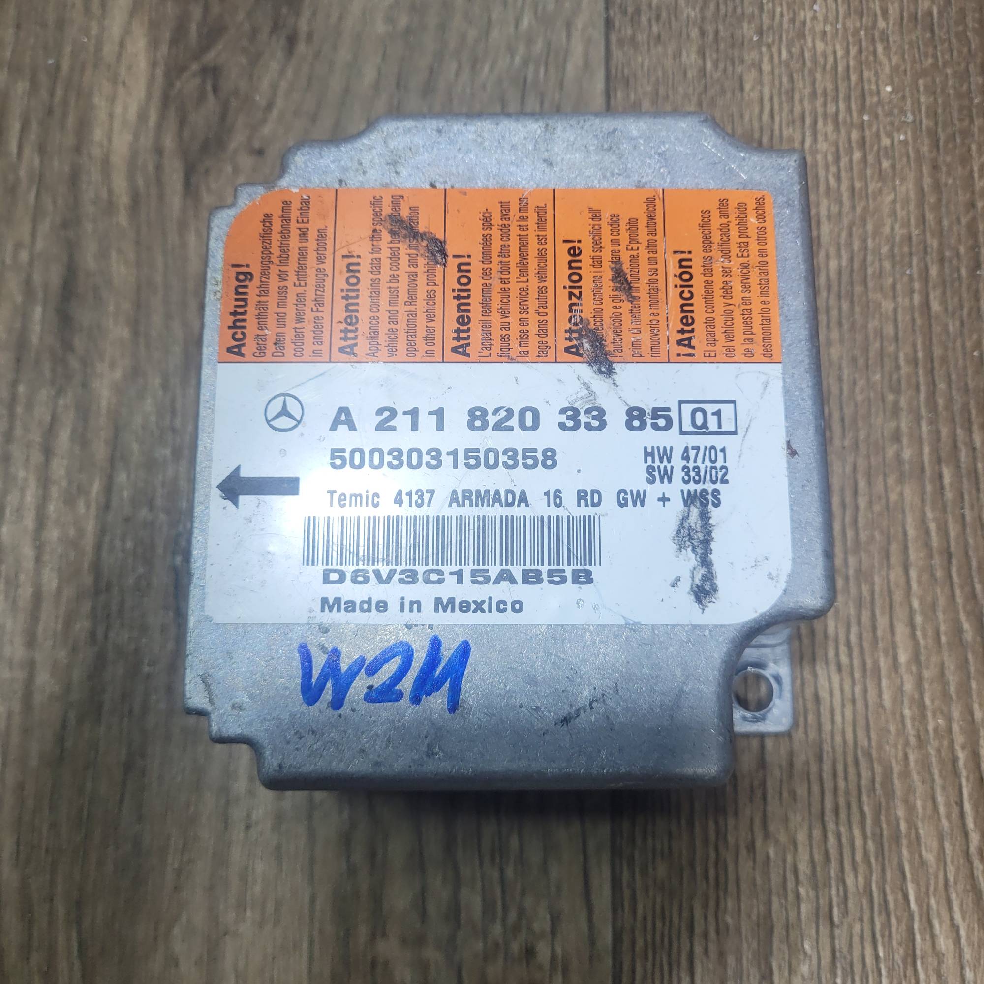 Mercedes-Benz A2118203385 Блок керування подушок безпеки E-Class W211