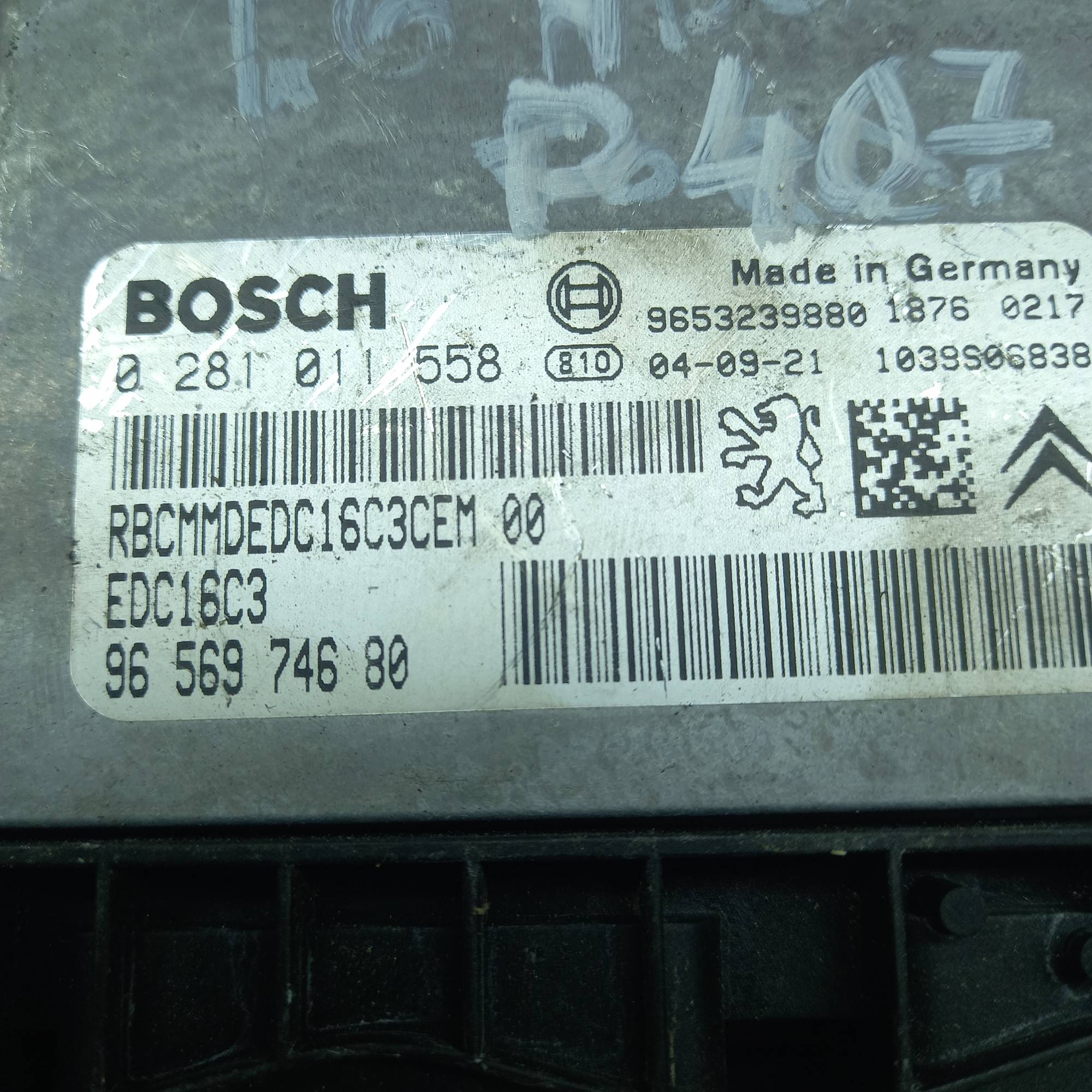 9656974680 Блок управління двигуном Peugeot 407 9HZ / 9HY 1.6, 9658274680