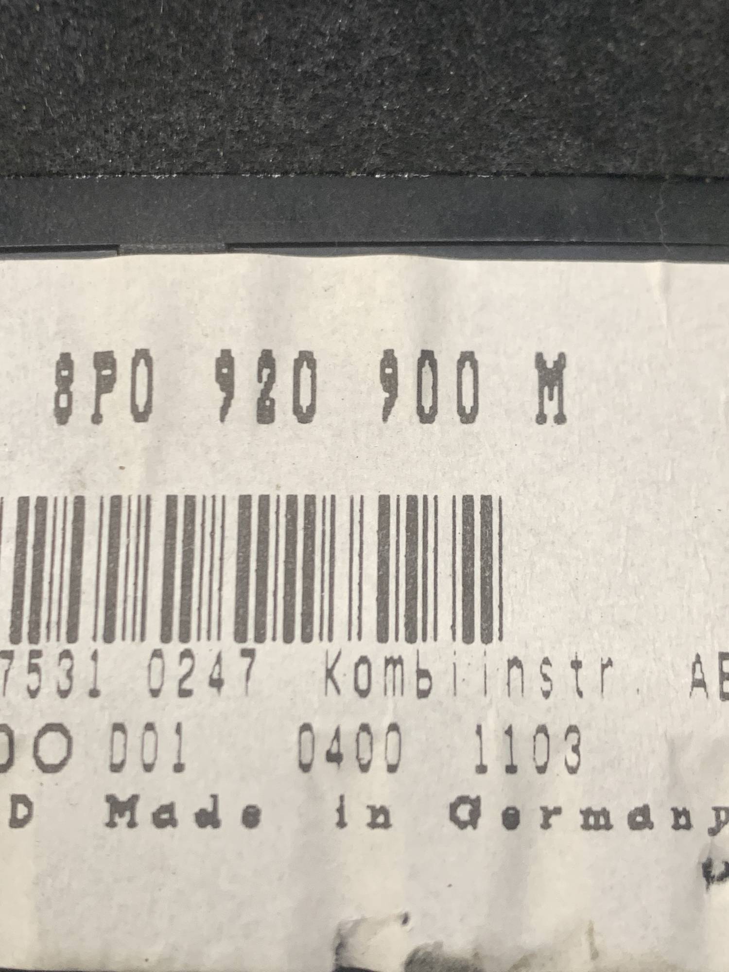 Панель приладів AUDI A3 8P LIFT. 1.6 MPI 8p0920900m