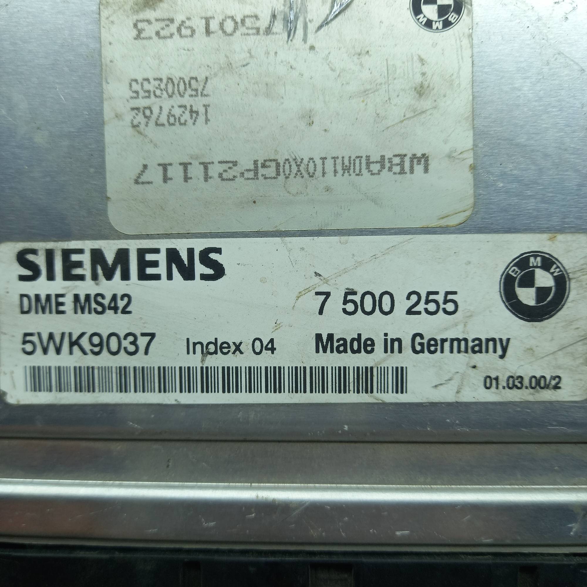 7500255 Блокелектронний керування двигуном BMW 3 E46 99-05 m52b20 2.5 3.0 ,5WK9037