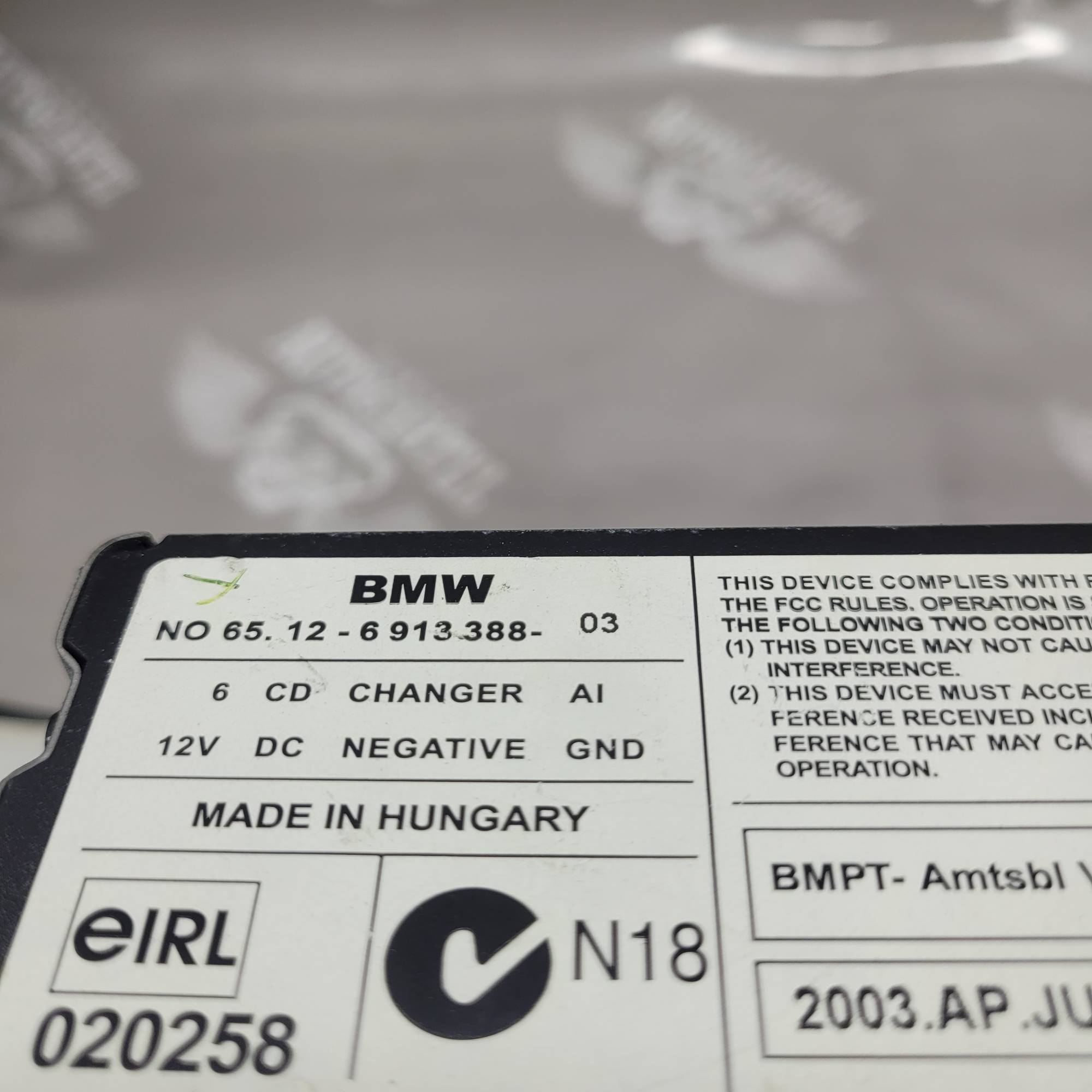 Чейнджер cd bmw 5 e39 2000 65126913388
