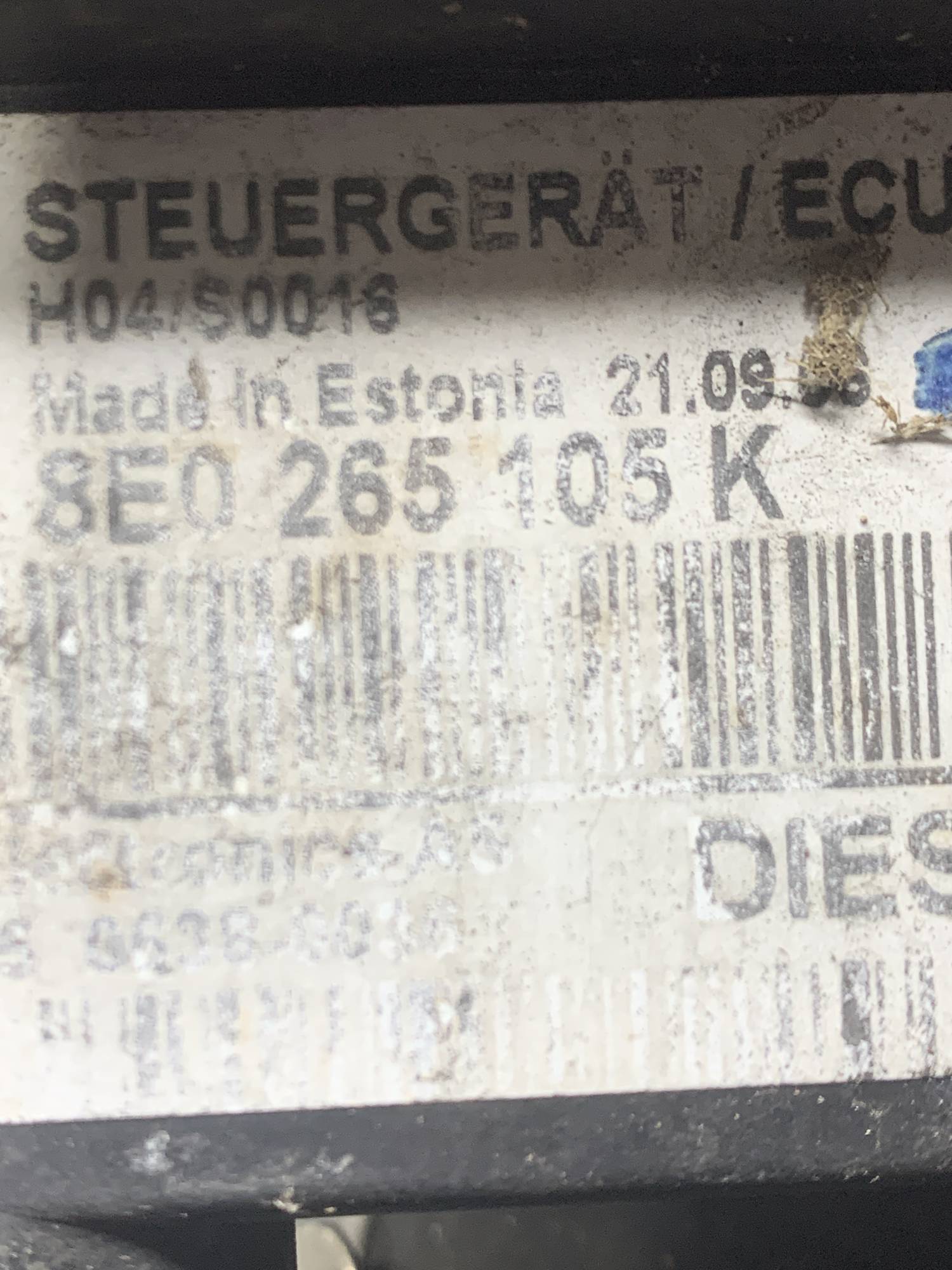 Автономний обігрівач Webasto AUDI A4 B7 3.0 TDI 8e0265105k