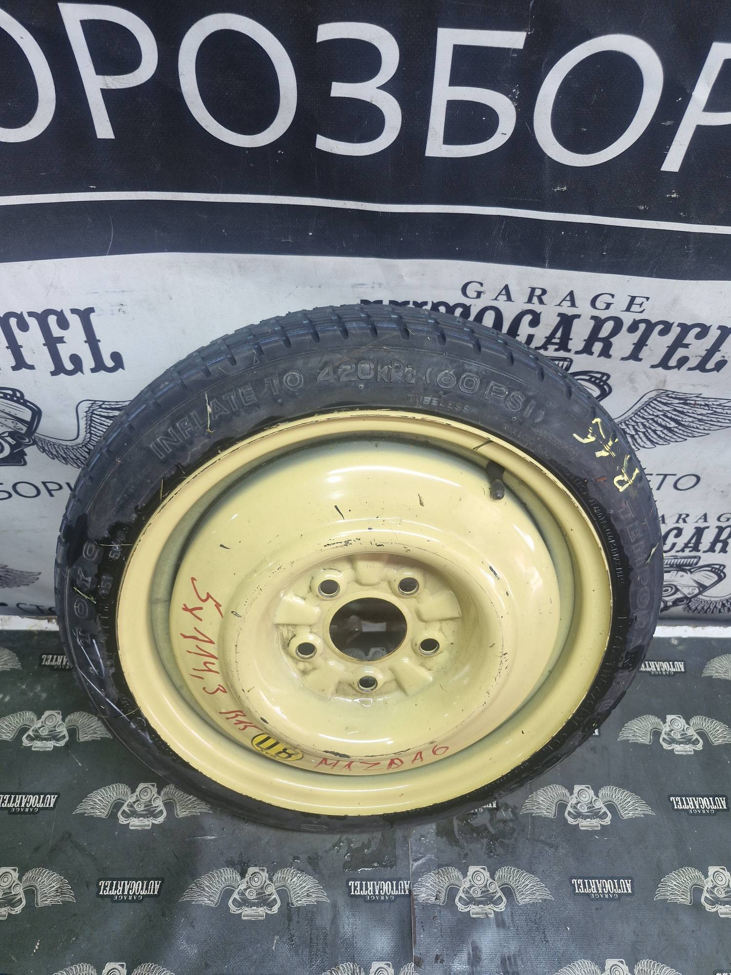 Автомобільна докатка,запаска оригінал 5×114.3 R 15 mazda 6 21739088 розмір 115/70