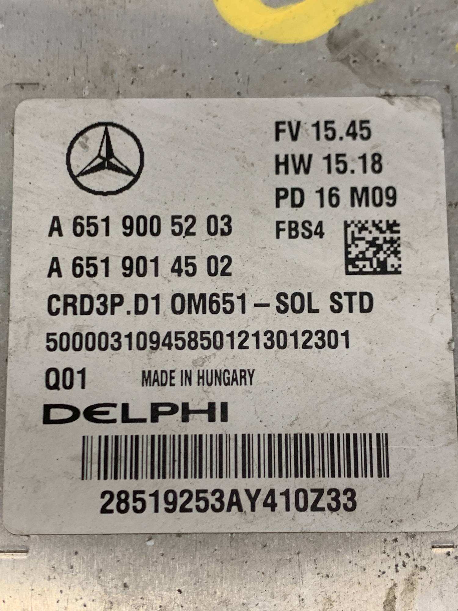 Блок керування двигуном A6519014502 a6519005203 mercedes w205 2.2 cdi