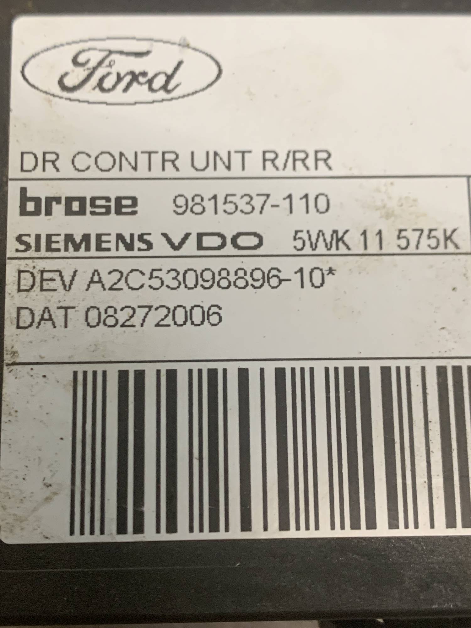 Блок склопідйомника зад правий Ford C-Max Mk1, Mk2 981537-110