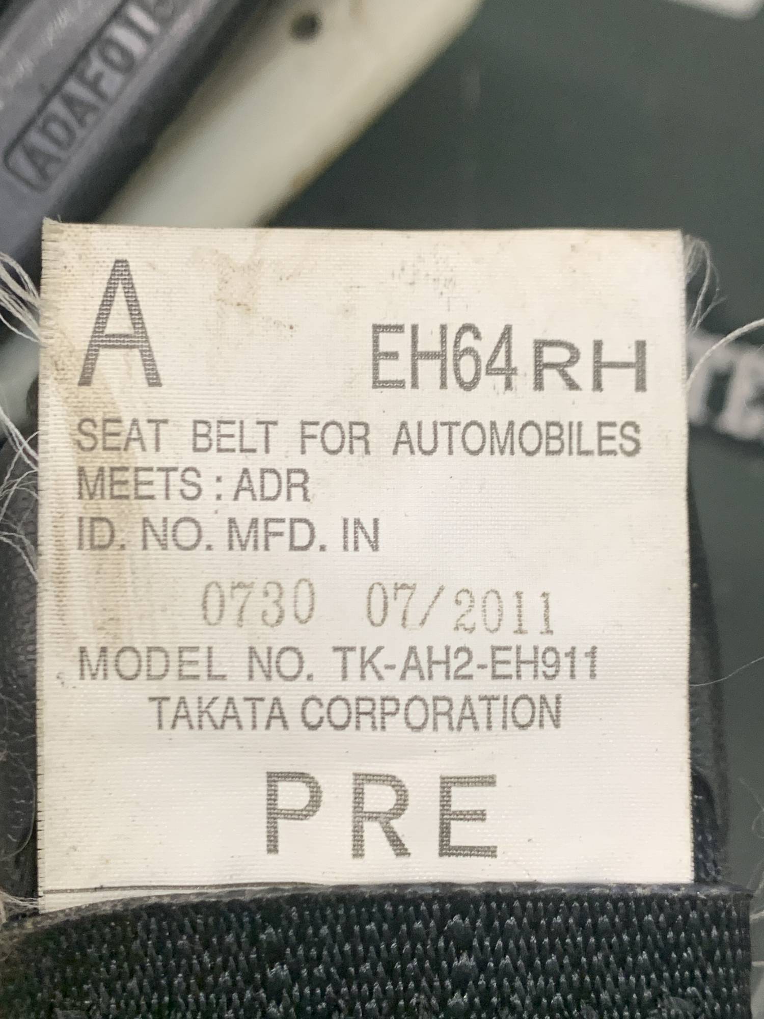 eh64rh Ремінь безпеки передній правий Mazda CX7-2006-2012