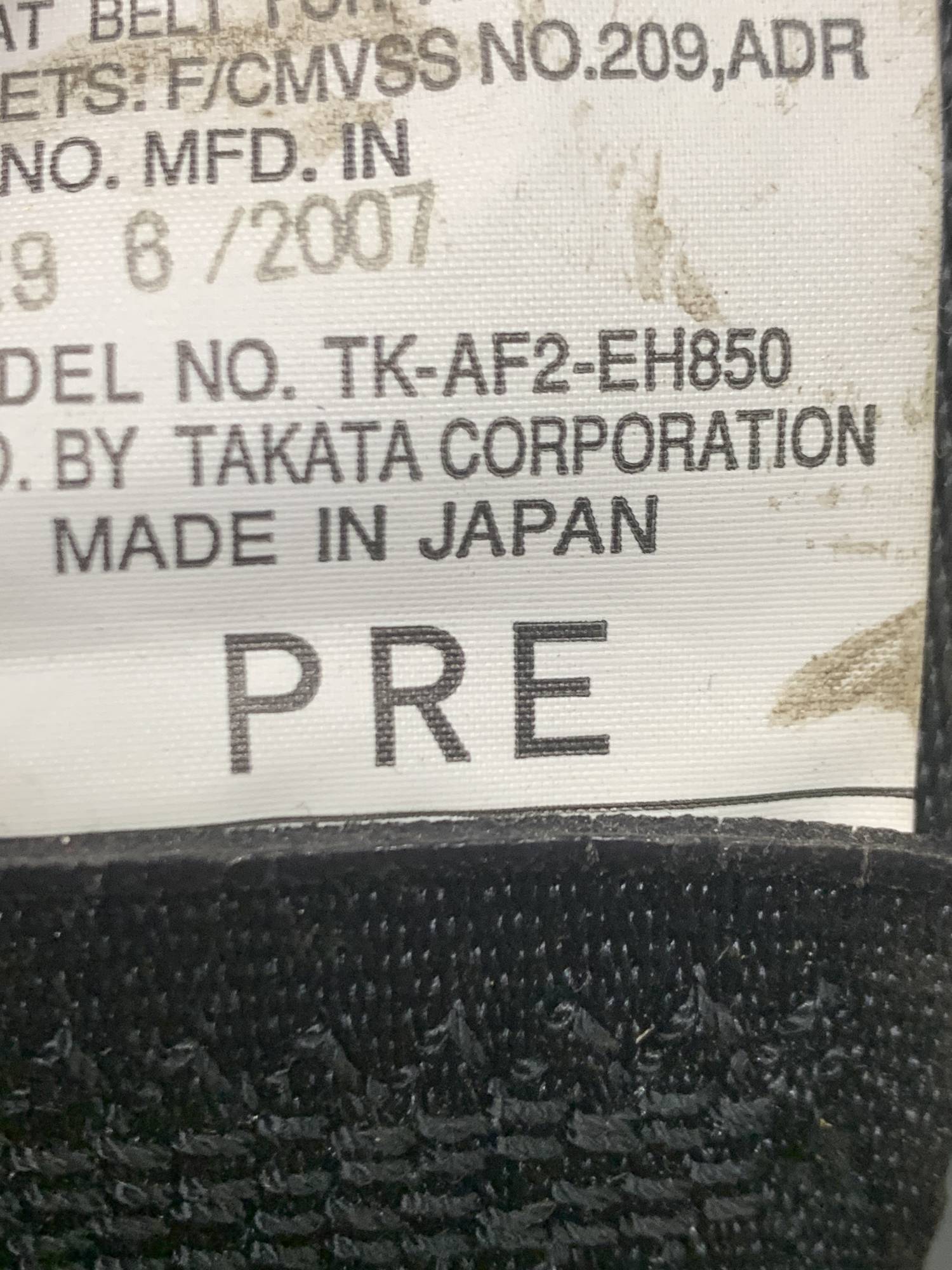 tk-af2-eh850 Ремінь безпеки передній лівий Mazda CX-7 2006-2012