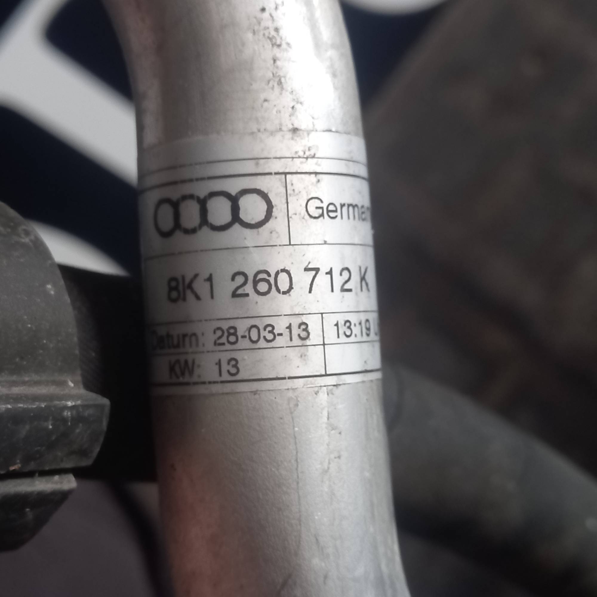 Трубка кондиціонера в зборі AUDI A4 B6 2,0TDI 8k0260707s
