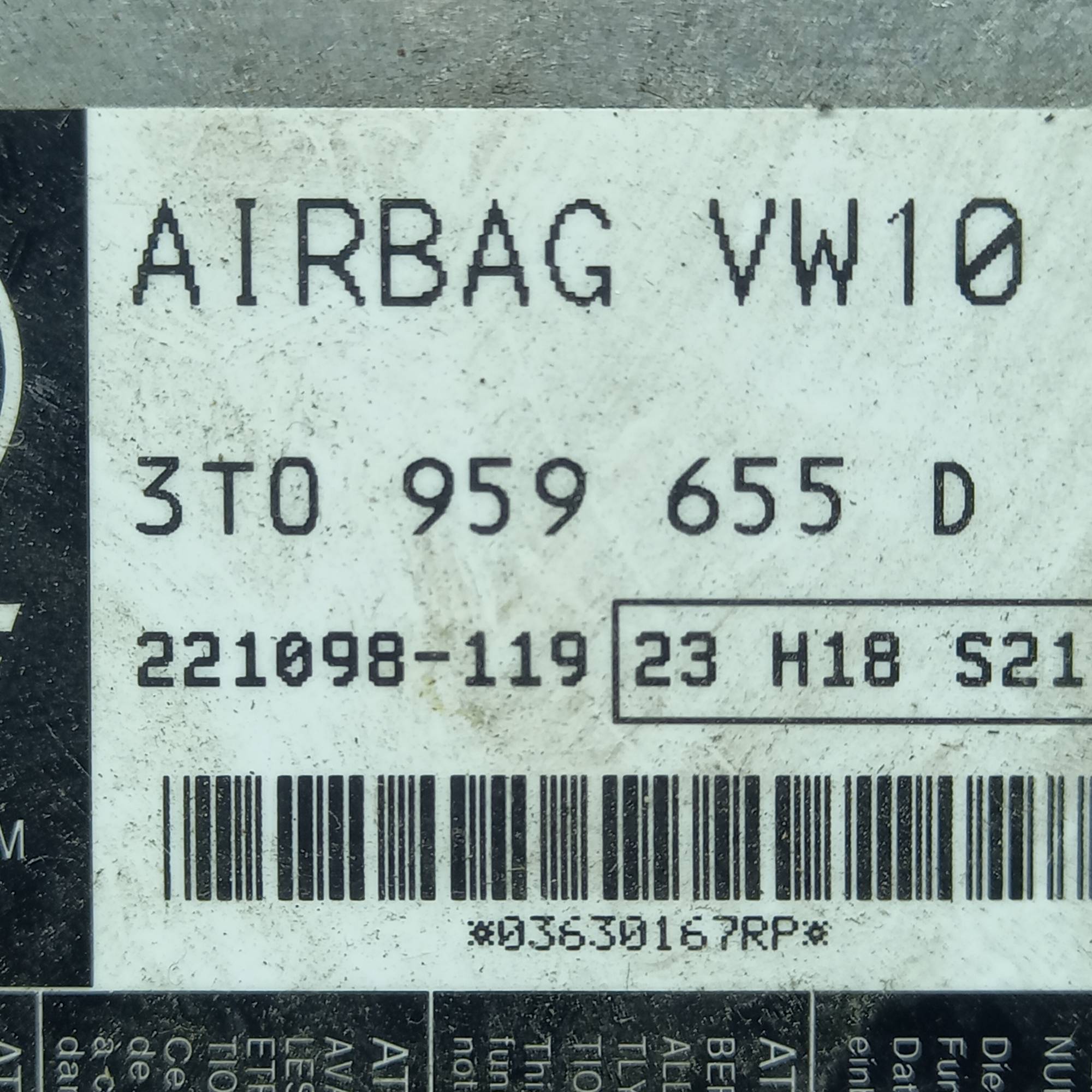 3t0959655d Блок керування Airbag Skoda Superb 2