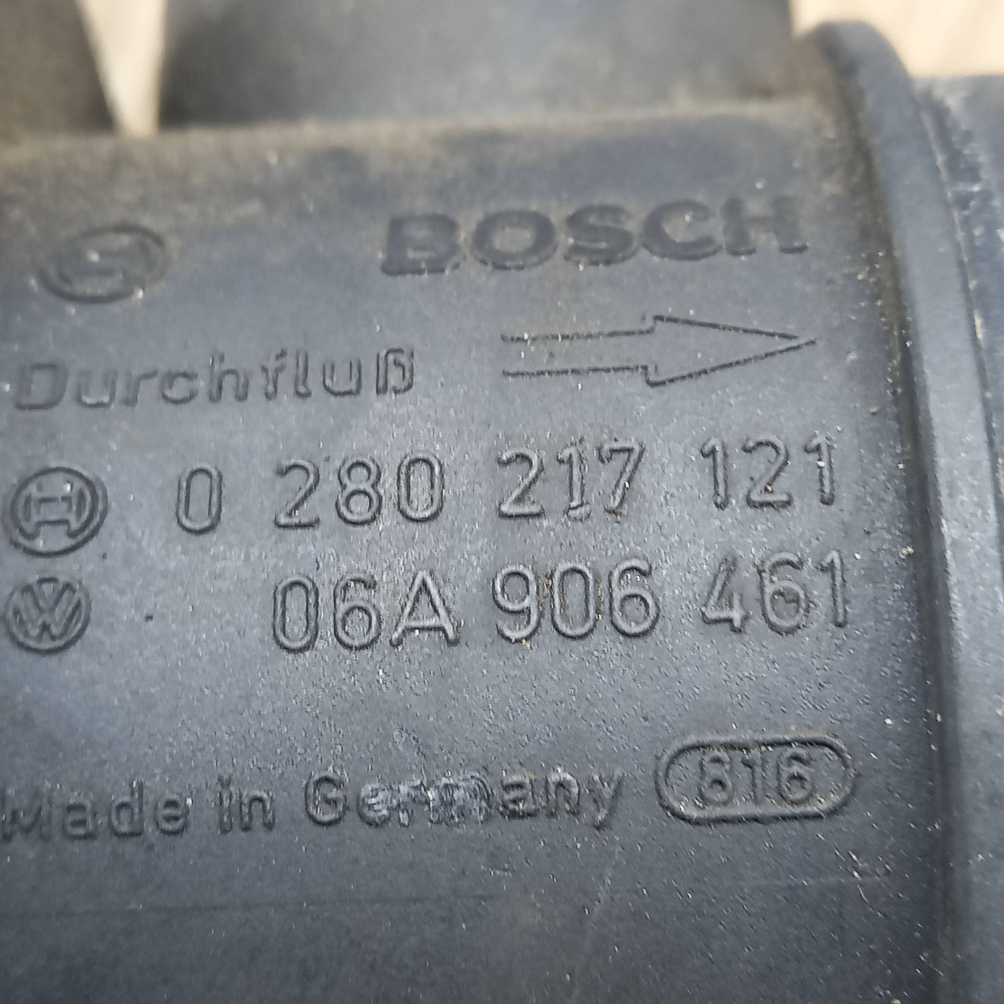 06a906461 Витратомір повітря Volkswagen Golf 4, Bora, 1.9tdi 0280217121