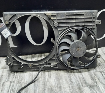 6Q0121207F/2 Вентилятор радіатора з диффузором в зборі Volkswagen Polo2001