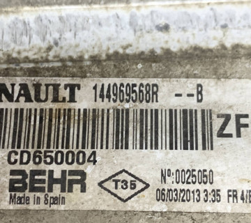 Радіатор інтеркулера RENAULT SCENIC 3 1.6 DCI 144969568r