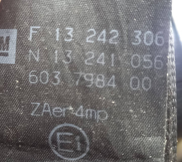 Ремінь безпеки передній правий Opel Astra H, 603798400,13242306